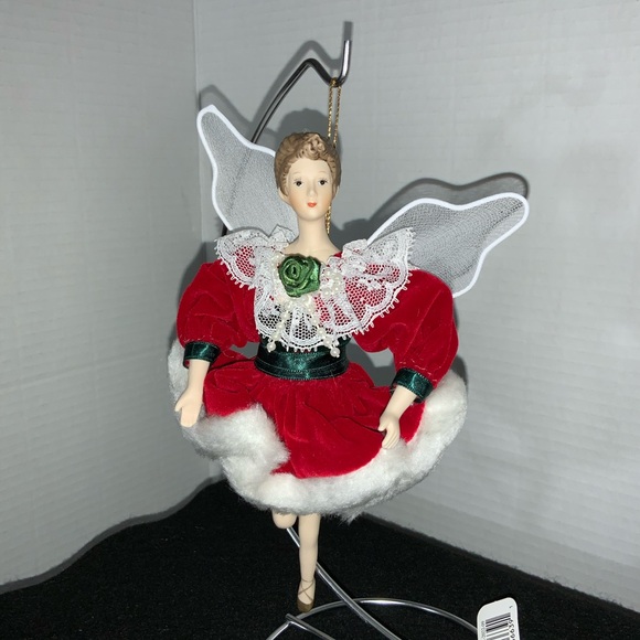Christmas Ballerina Fairy Ornament Angel Figurine Vintage Porcelain Collectible - Picture 5 of 16